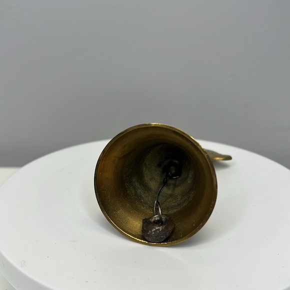 Vintage Solid Brass Winged Angel Bell / Vintage Brass Bell Handheld - Picture 3 of 4